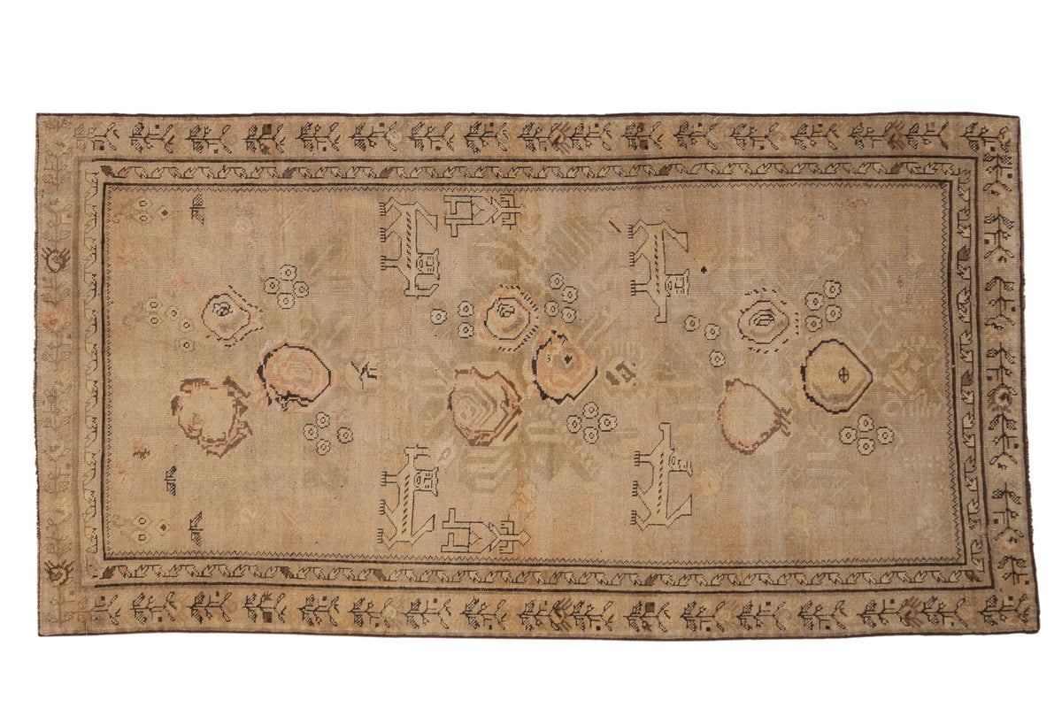 3.5x6.5 Antique Distressed Karabagh Rug