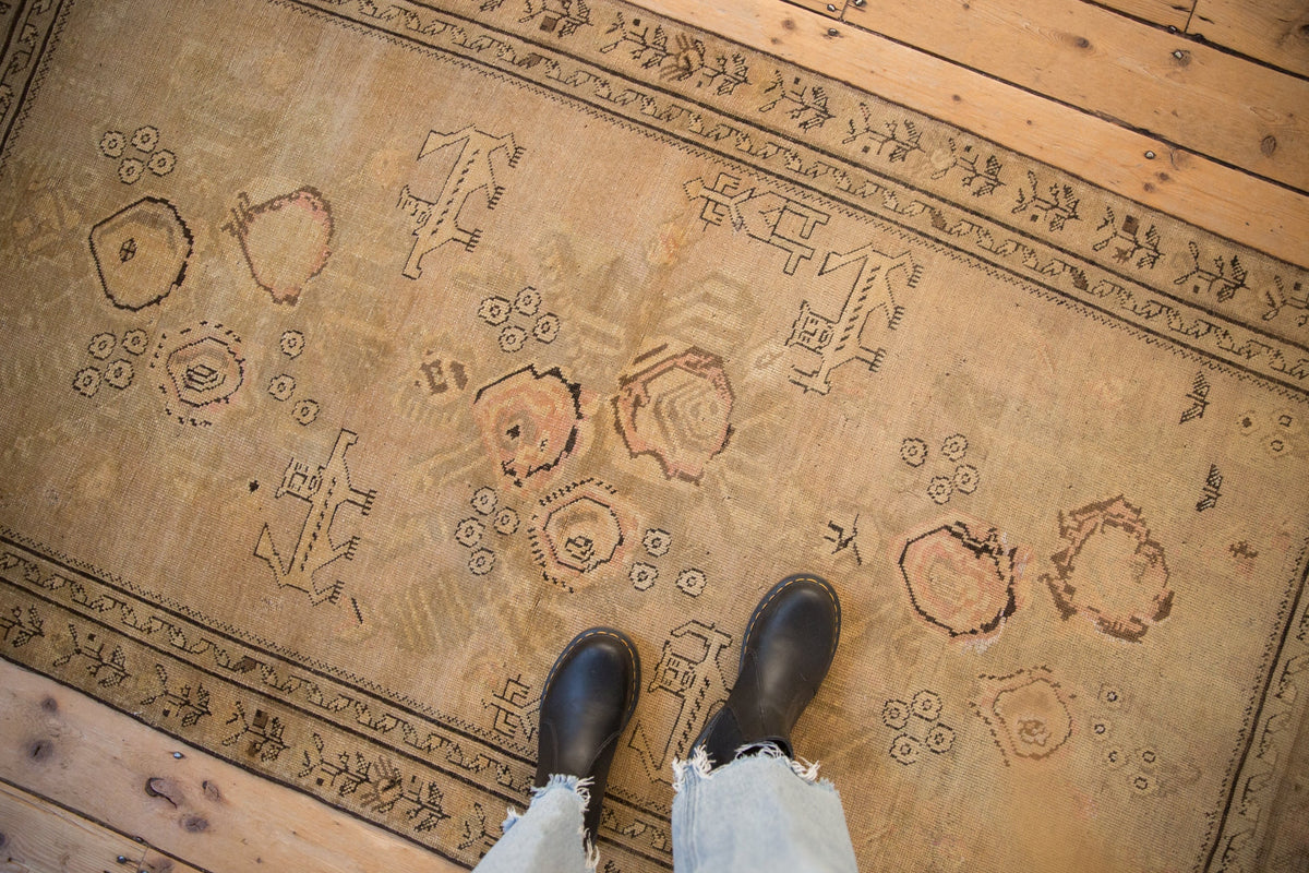 3.5x6.5 Antique Distressed Karabagh Rug