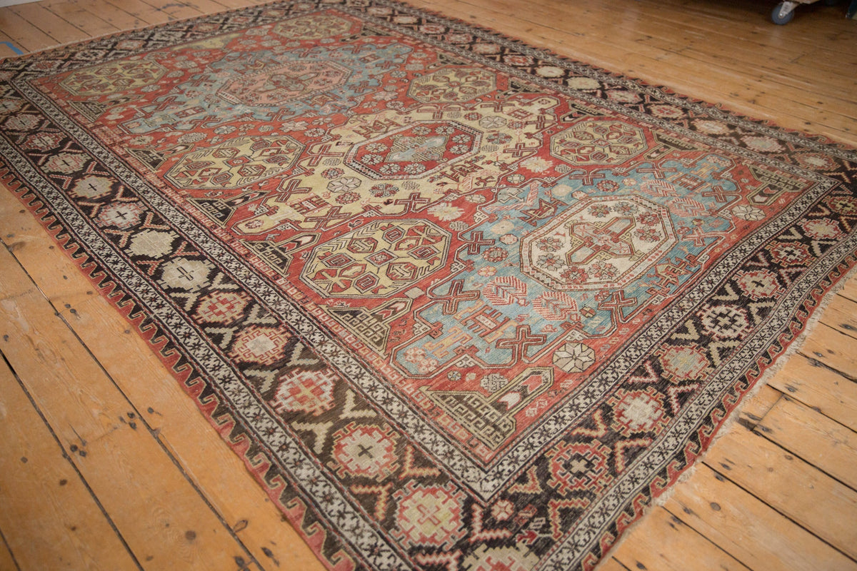 7x10 Antique Caucasian Soumac Carpet