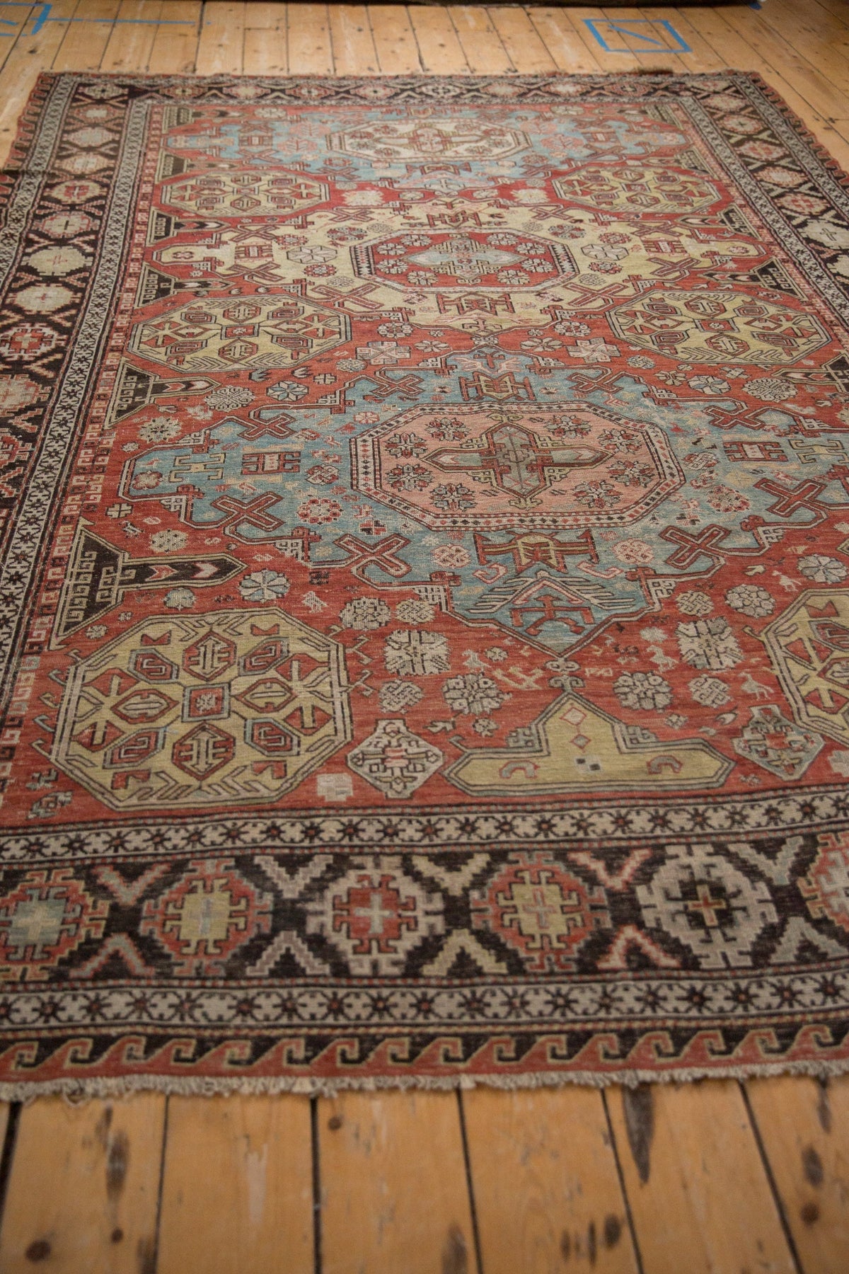 7x10 Antique Caucasian Soumac Carpet