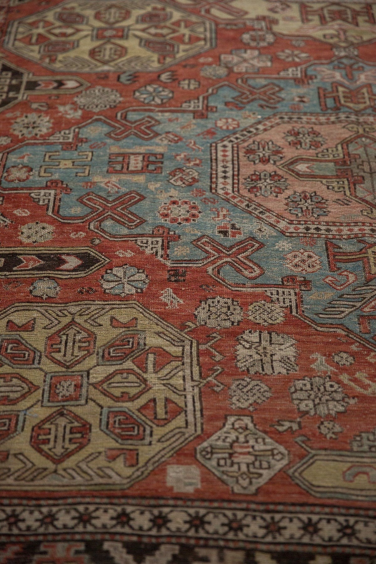 7x10 Antique Caucasian Soumac Carpet
