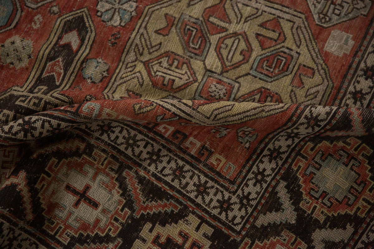 7x10 Antique Caucasian Soumac Carpet
