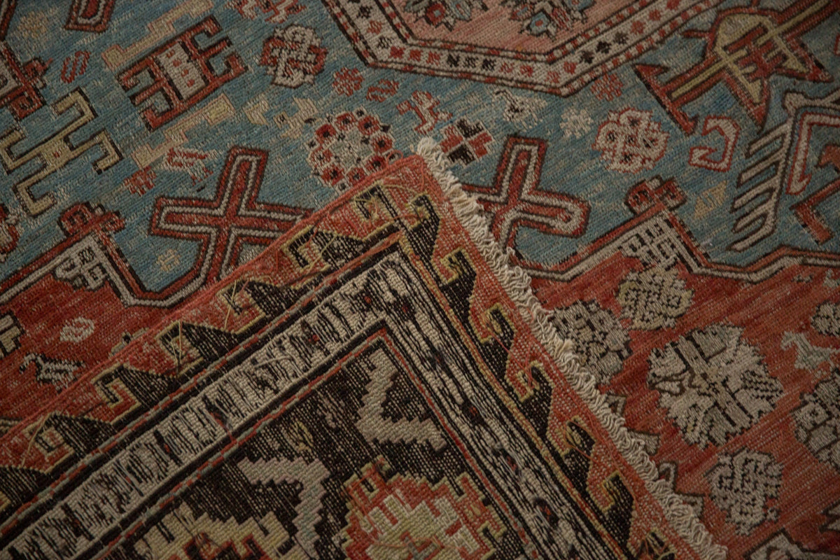 7x10 Antique Caucasian Soumac Carpet