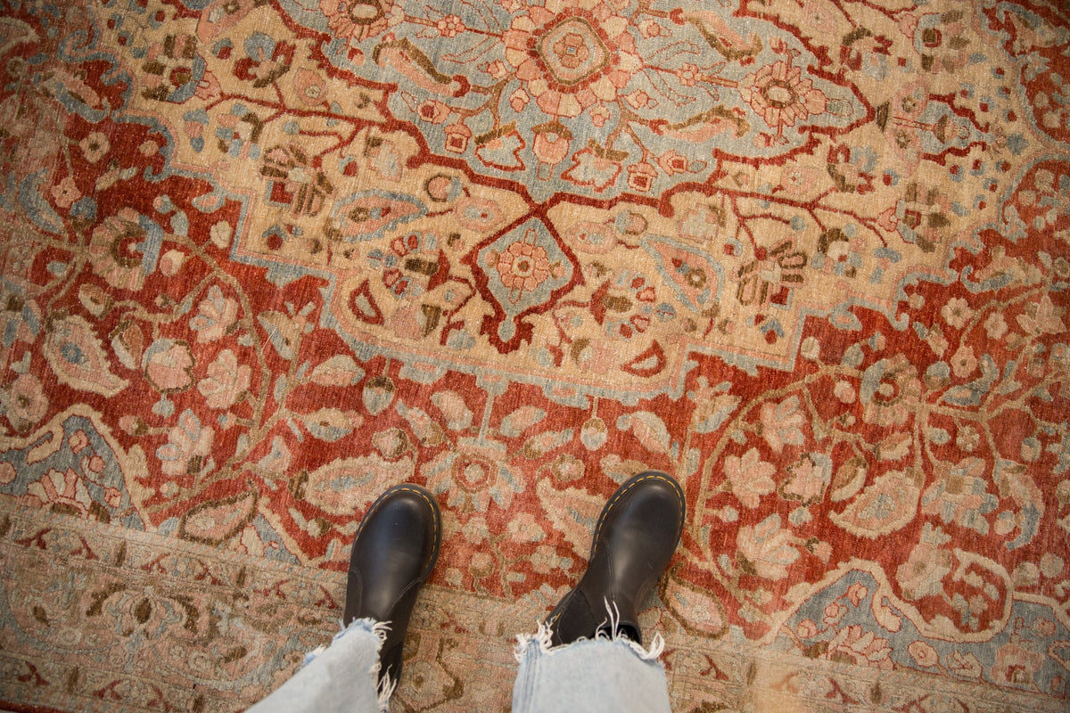 6.5x10.5 Vintage Distressed Tabriz Carpet