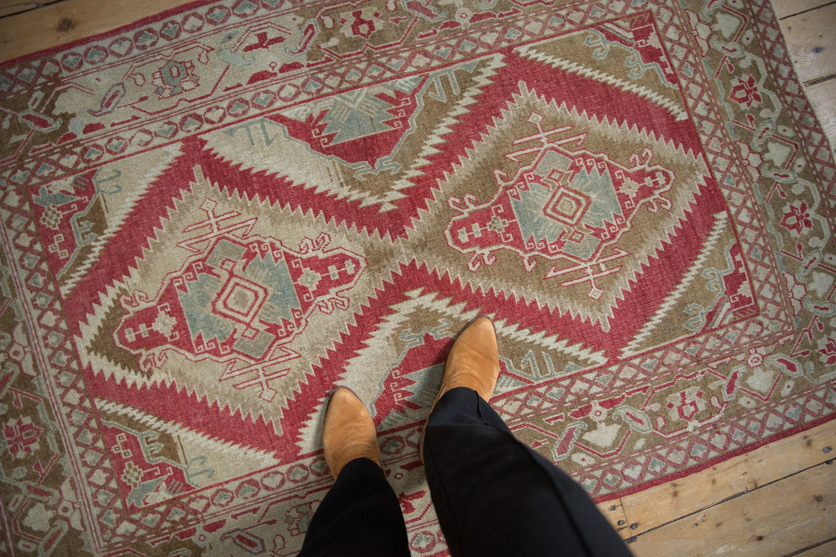3.5x5.5 Vintage Distressed Caucasian Rug