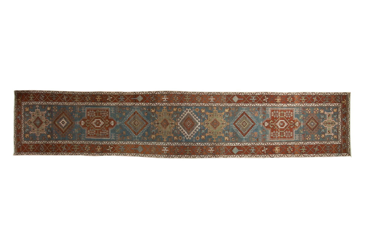 3x14.5 Vintage Distressed Karaja Rug Runner