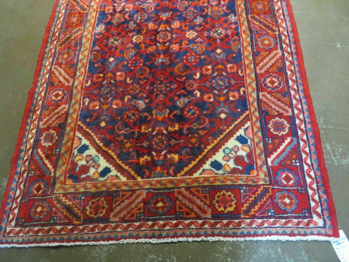3' 6" X 10' 4" Antique Handmade India Floral Oriental Wool Runner Rug # 128 - Jewel Rugs, view 6