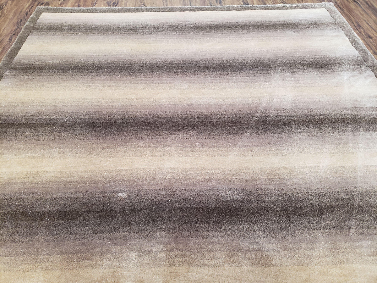Vintage Safavieh Tibetan Indian Rug 6x9, Nepal Rug, Handmade, Striped Rug, Brown & Beige, 6x9 Oriental Carpet, Wool, Soft - Jewel Rugs, view 4