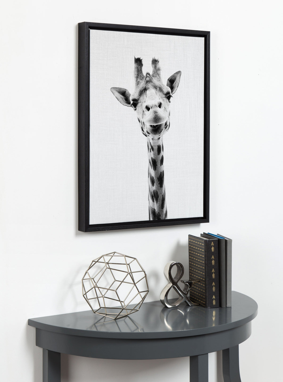 Sylvie Giraffe Framed Canvas by Simon Te of Tai Prints