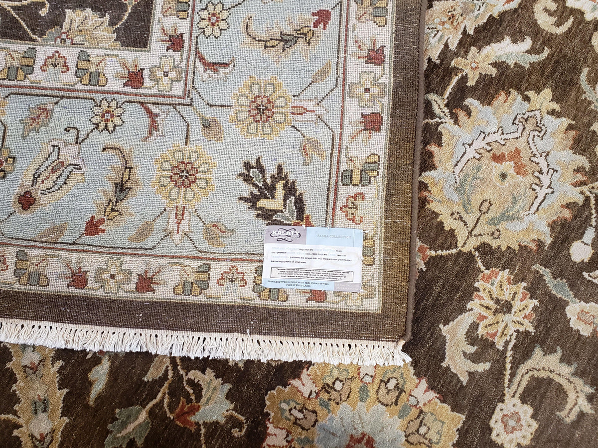 9x12 Vintage Handmade Wool Rug Carpet Indo Mahal Oushak Nice Brown Blue - Jewel Rugs, view 11