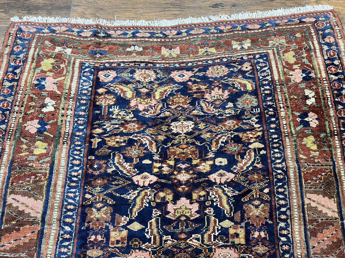 Caucasian Kalegy Rug 6x11, Wide Runner, Wool Hand Knotted Carpet, Navy Blue Tribal Rug, 1920s Antique Rug, 6 x 11 Oriental Carpet - Jewel Rugs, view 4