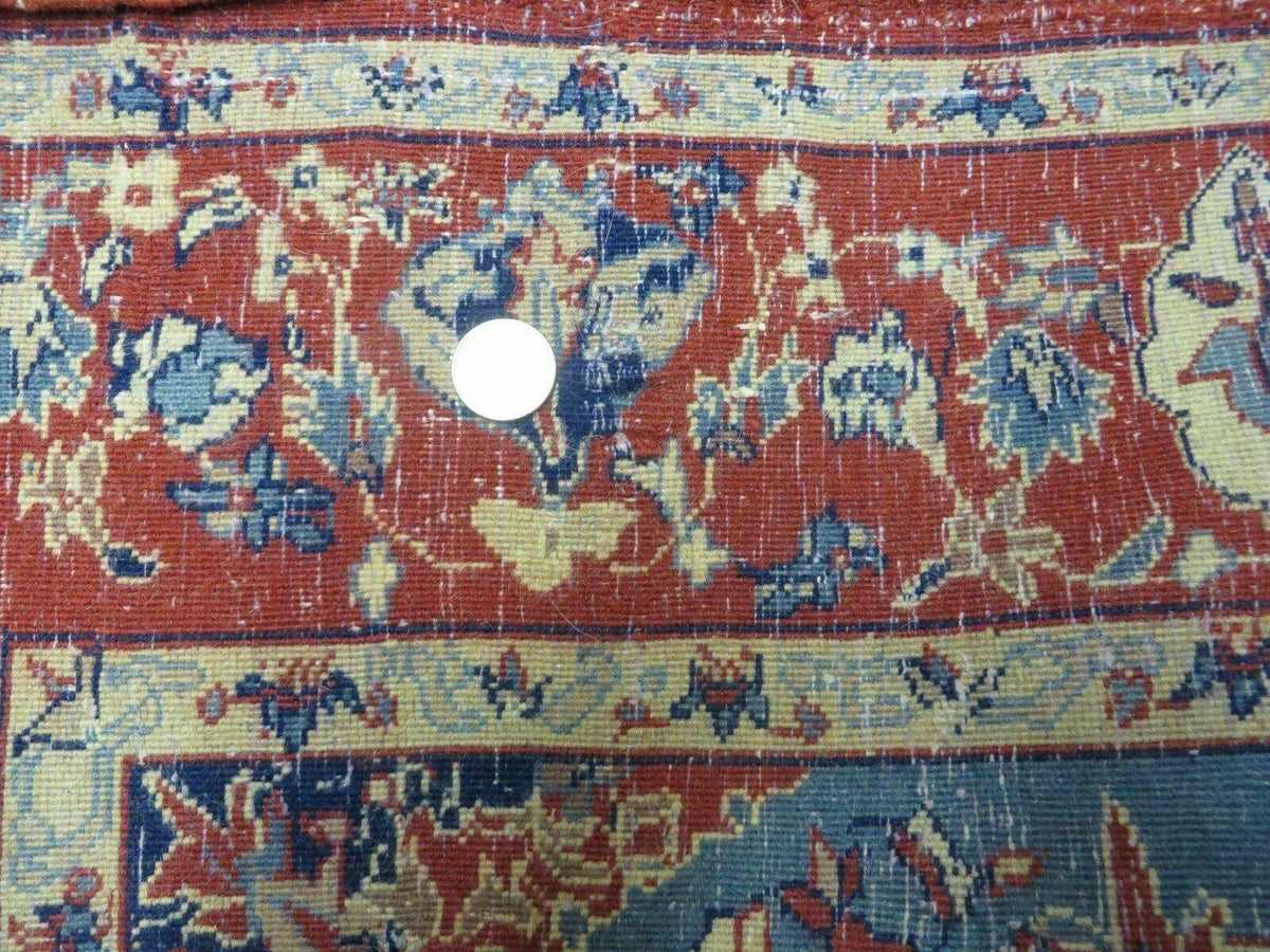 3' X 5' Vintage Handmade Authentic Oriental Floral Medallion Fine Wool Rug Beige Red and Blue Top Quality Veg Dyes - Jewel Rugs, view 10