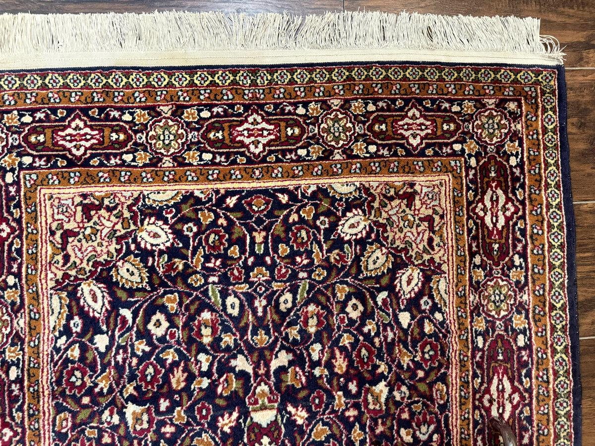 Indo Kashmiri Rug 3x5, Navy Blue, Very Fine 400 KPSI, Pair A - Jewel Rugs, view 8