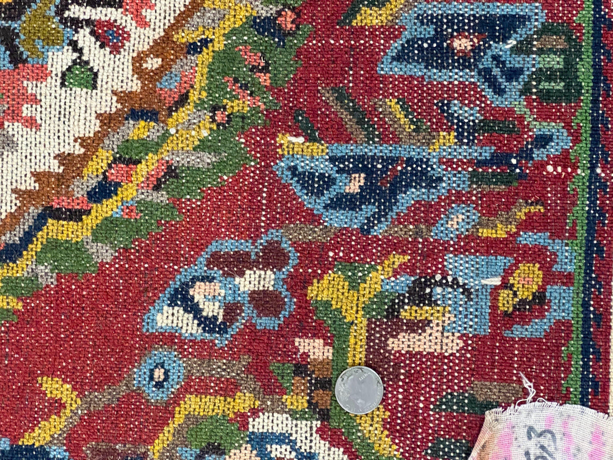 Persian Bakhtiari Rug 5x8, Wool Hand Knotted Antique Carpet, Red, Floral Oriental Rug, 5 x 8 Medium Sized Rug - Jewel Rugs, view 11