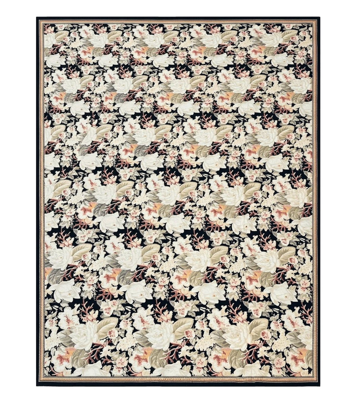 Palace Size Needlepoint Rug 13x17, Extra Large Wool Floral Handmade Carpet, European Design, Botanical - Jewel Rugs