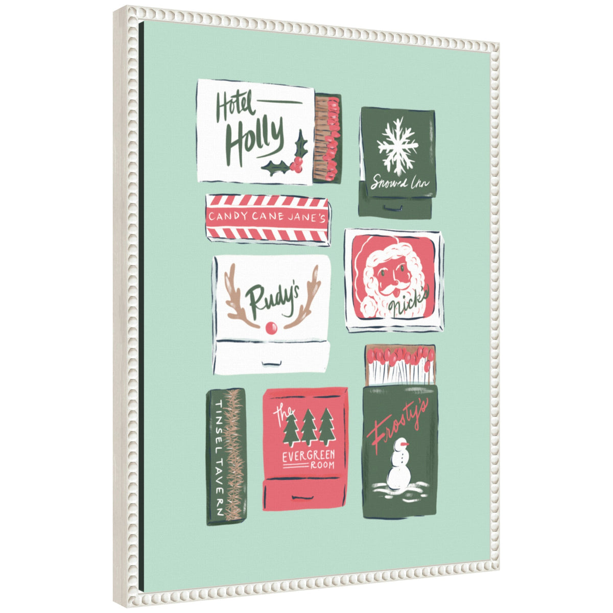 Sylvie Beaded Holiday Matchbooks Framed Canvas by Krissy Mast