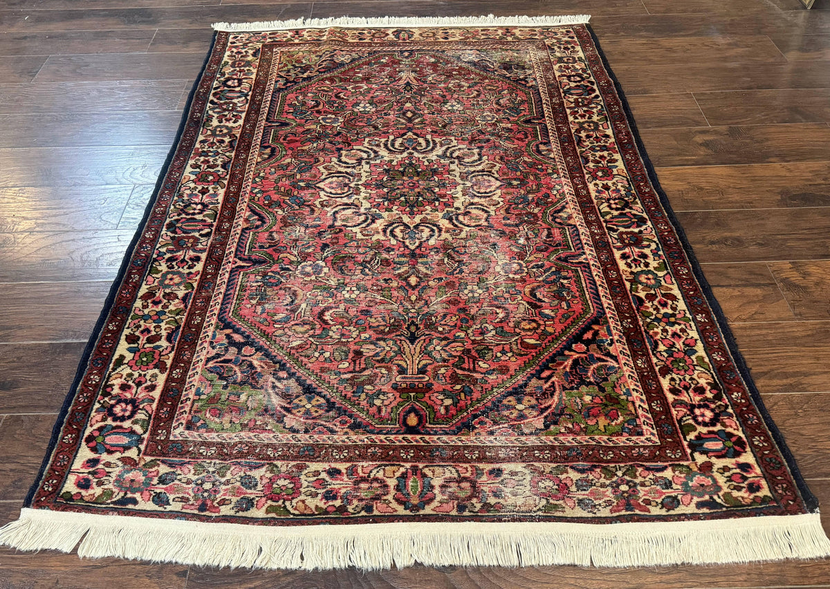 Antique Persian Malayer Rug 4'7" x 6'6" – 1920s Tribal Red Wool Carpet - Jewel Rugs, view 2