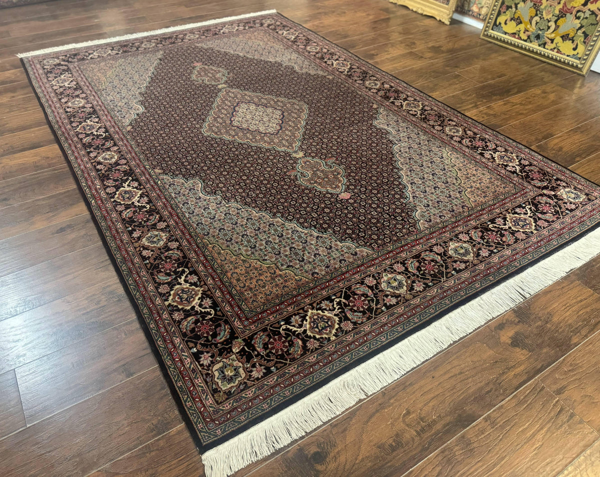 Sino Persian Rug 6x9, Herati Very Fine 400 KPSI, Black - Jewel Rugs, view 13