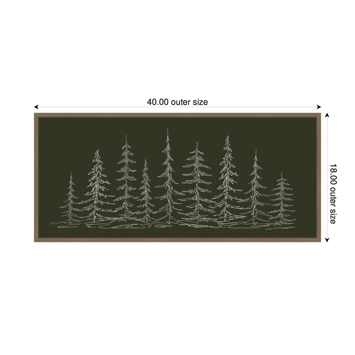 Sylvie Framed Canvas Minimalist Evergreen Trees Sketch by The Creative Bunch Studio