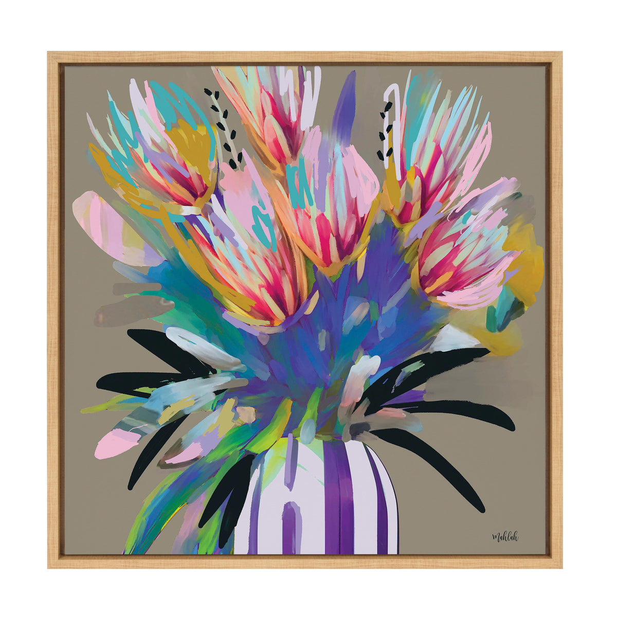 Sylvie Bright Flowers Framed Canvas by Inkheart Designs