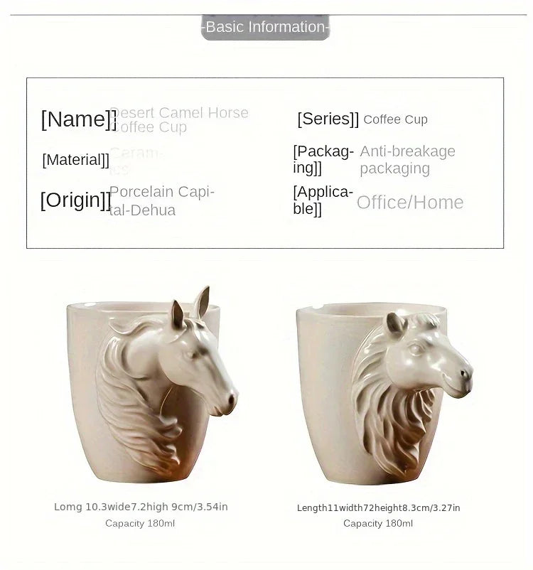 Espresso Cup - 3D Handle Ceramic Wood Ash 6Oz