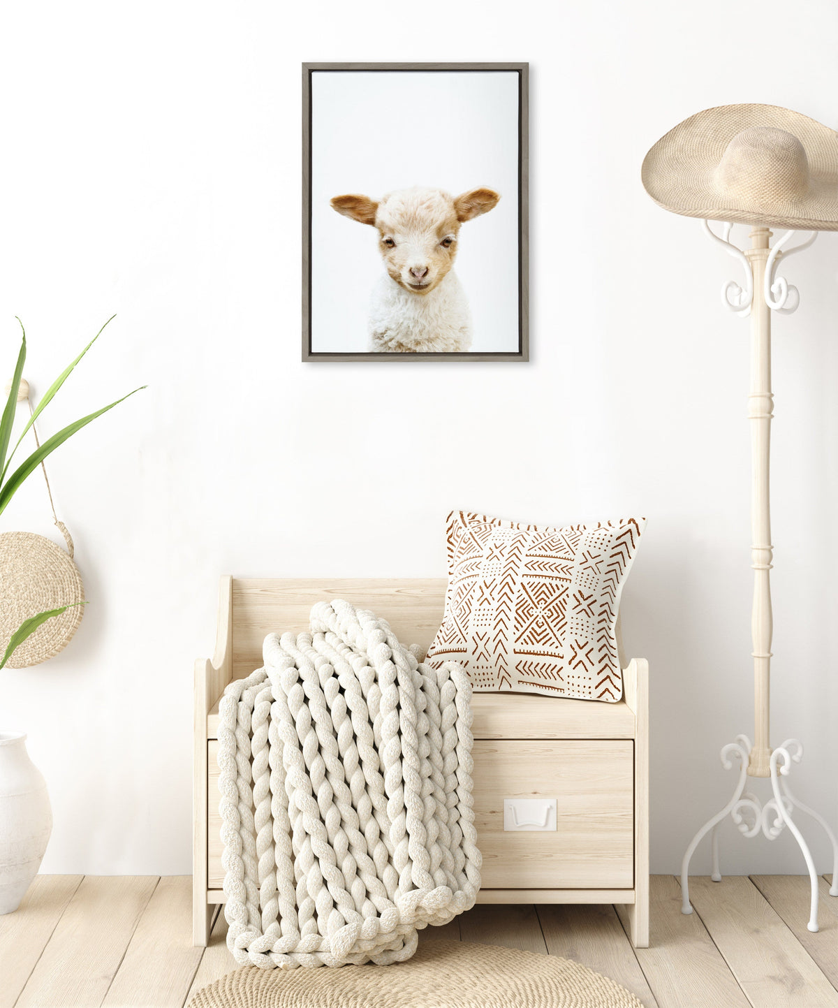 Sylvie Animal Studio Lamb Framed Canvas by Amy Peterson Art Studio