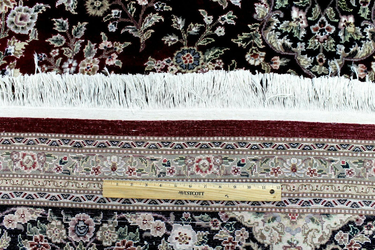 Pakistani Chobi Rug 9x12 | Red, Ivory & Navy | Hand-Knotted Wool - Rugistan, view 14