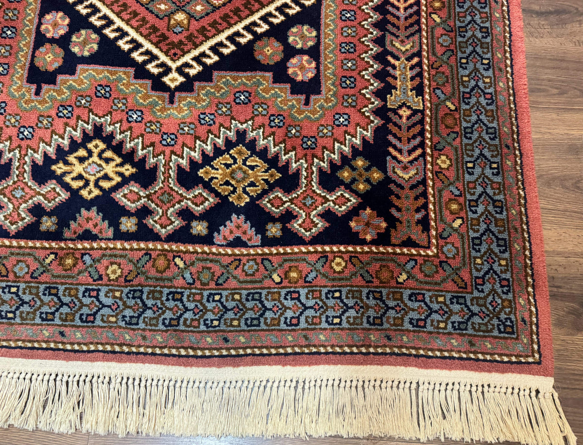 5x7 Persian Tribal Design Rug, Wool, Geometric Medallions, Vintage, Power Loomed - Jewel Rugs, view 10