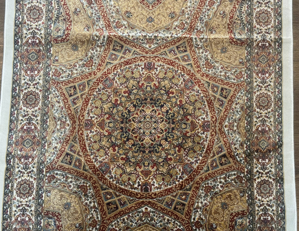 Turkish Silk Runner Rug 2.6 x 13, Dome Design, Hereke Runner, Bamboo Silk, New - Jewel Rugs, view 4