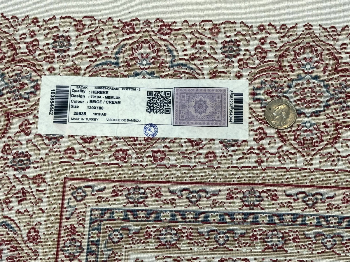 Turkish Memluk Silk Rug 4x6, Hereke Carpet, Bamboo Silk, New - Jewel Rugs, view 11