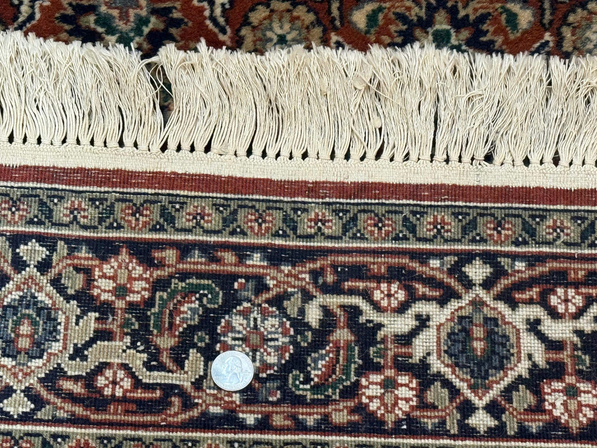Indo Persian Bijar Rug 3x5, Red and Navy Blue, Allover Pattern, Fine Hand Knotted Wool Carpet - Jewel Rugs, view 11