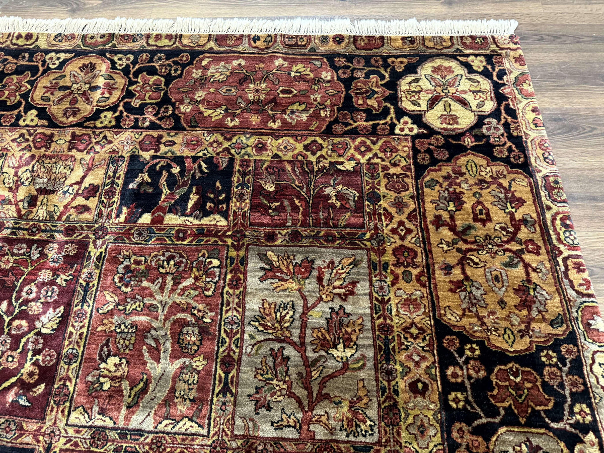 Indo Persian Rug 9x12, Bakhtiari Panel Design, Multicolor, Soft Wool Pile - Jewel Rugs, view 8