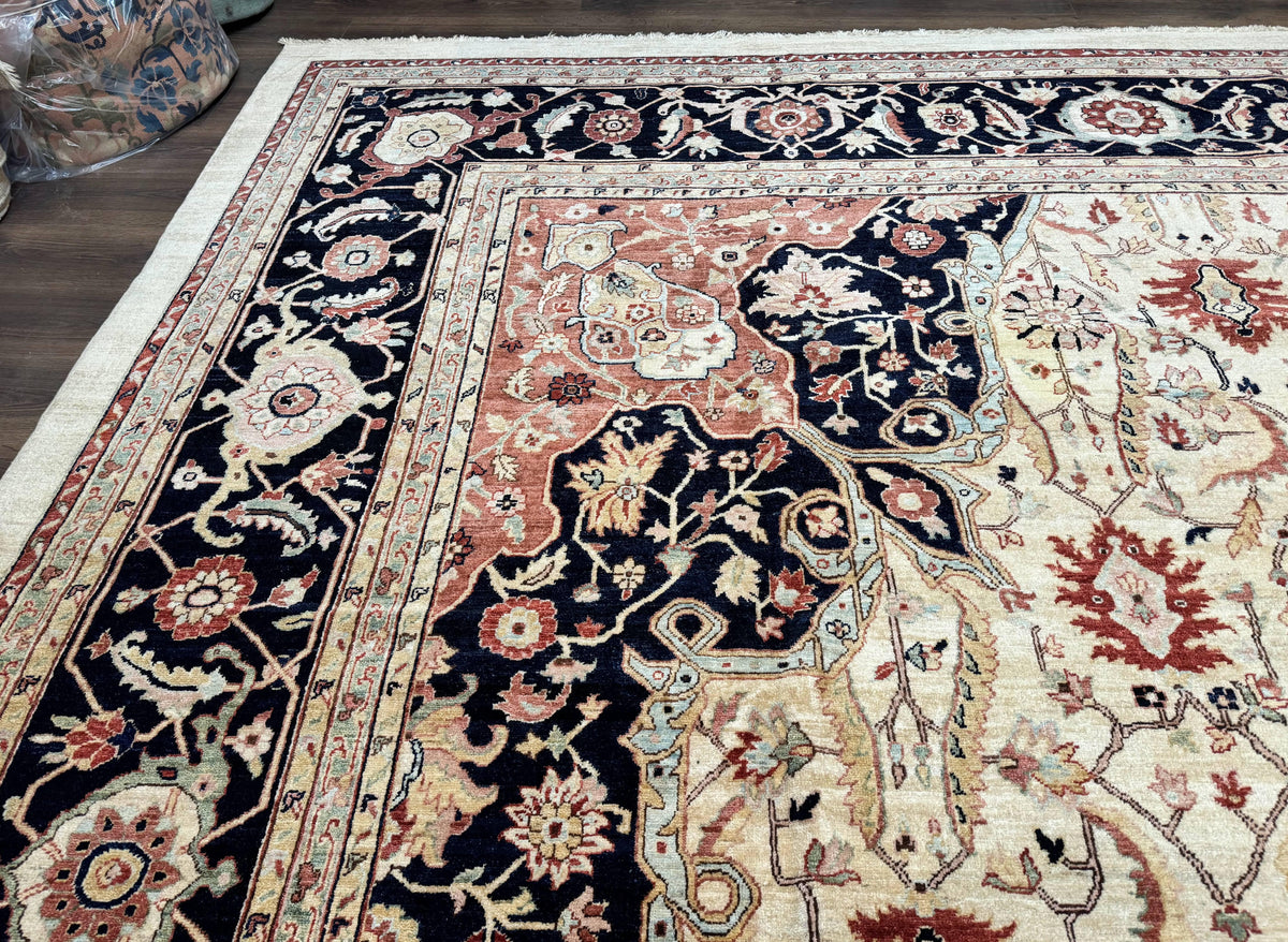 Large Palace Sized Rug 13x19, Stark Carpet, Traditional Wool Handmade Rug, Beige - Jewel Rugs, view 7