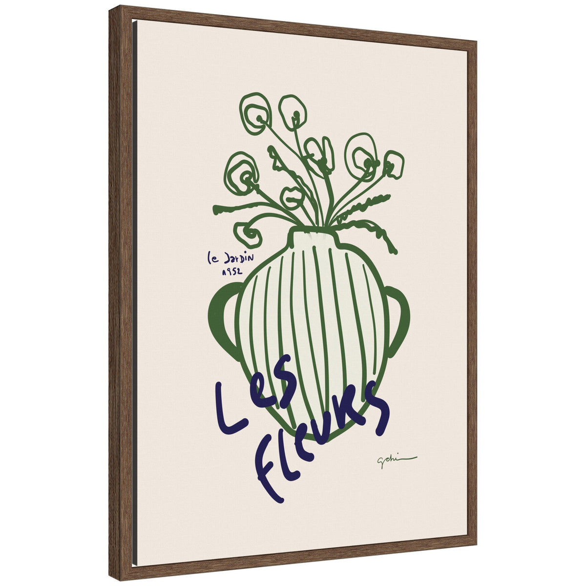 Le Jardin by Gabrielly Guedes Framed Canvas Wall Art Print
