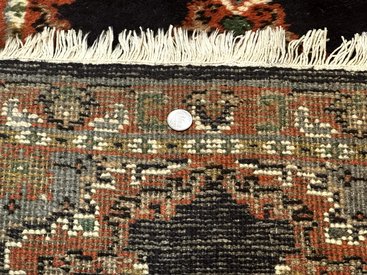 Small Indo Persian Rug 2x3, Navy Blue & Terracotta, Wool, Handmade - Jewel Rugs, view 11