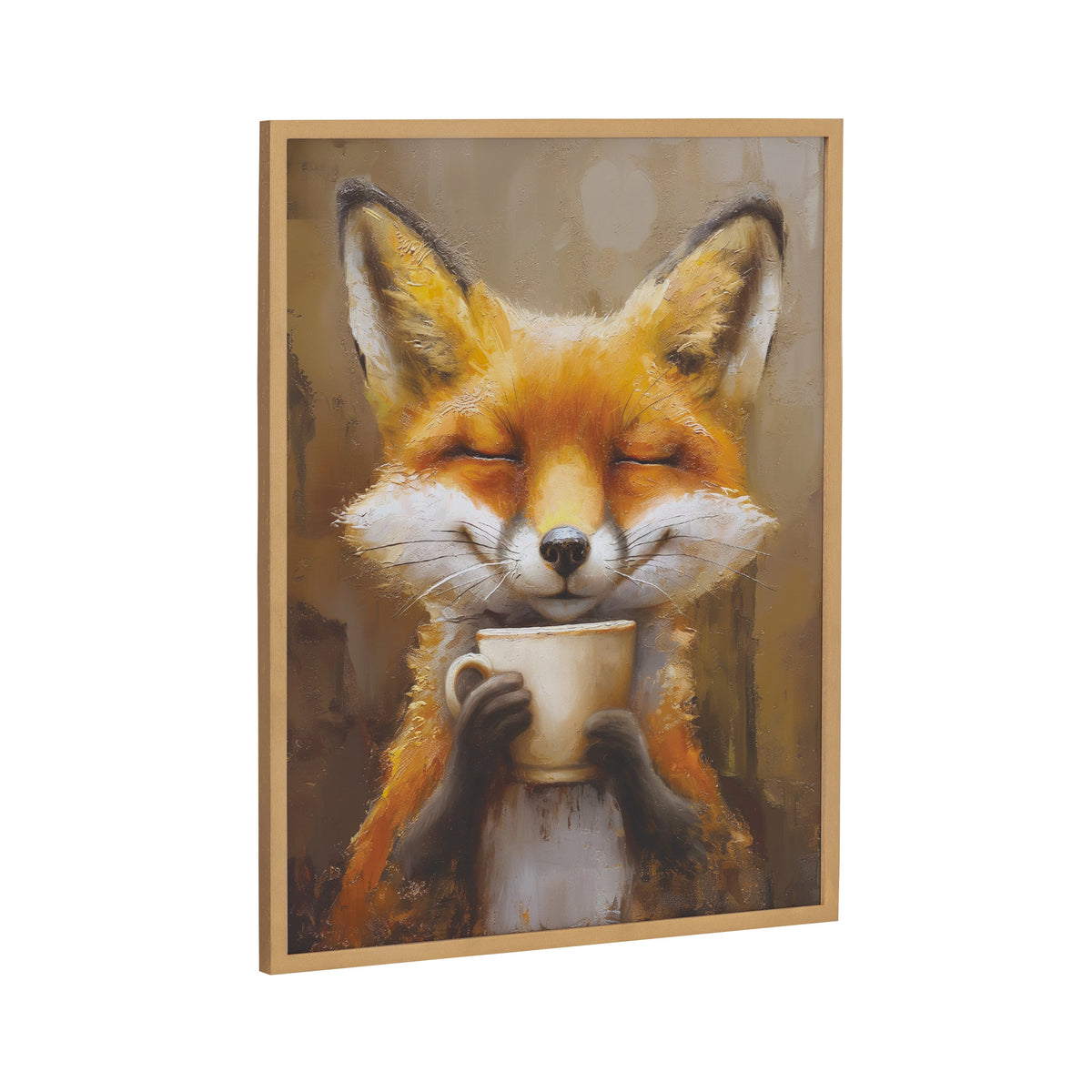 Gallery Happy Fox Traditional Coffee Tea Cup Print by The Creative Bunch Studio