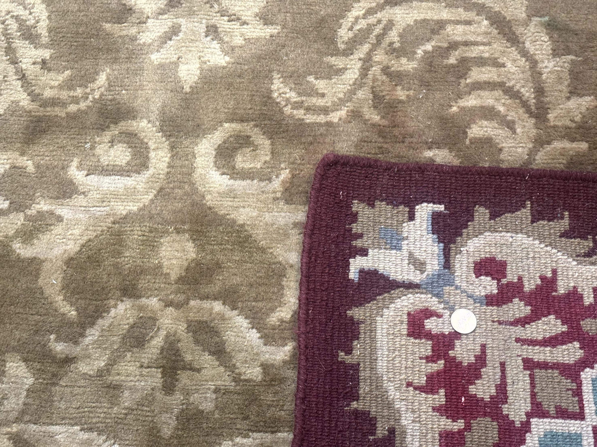 Tibetan Aubusson Rug 6x9, Gold-Beige, Soft Wool Pile, Handmade - Jewel Rugs, view 11