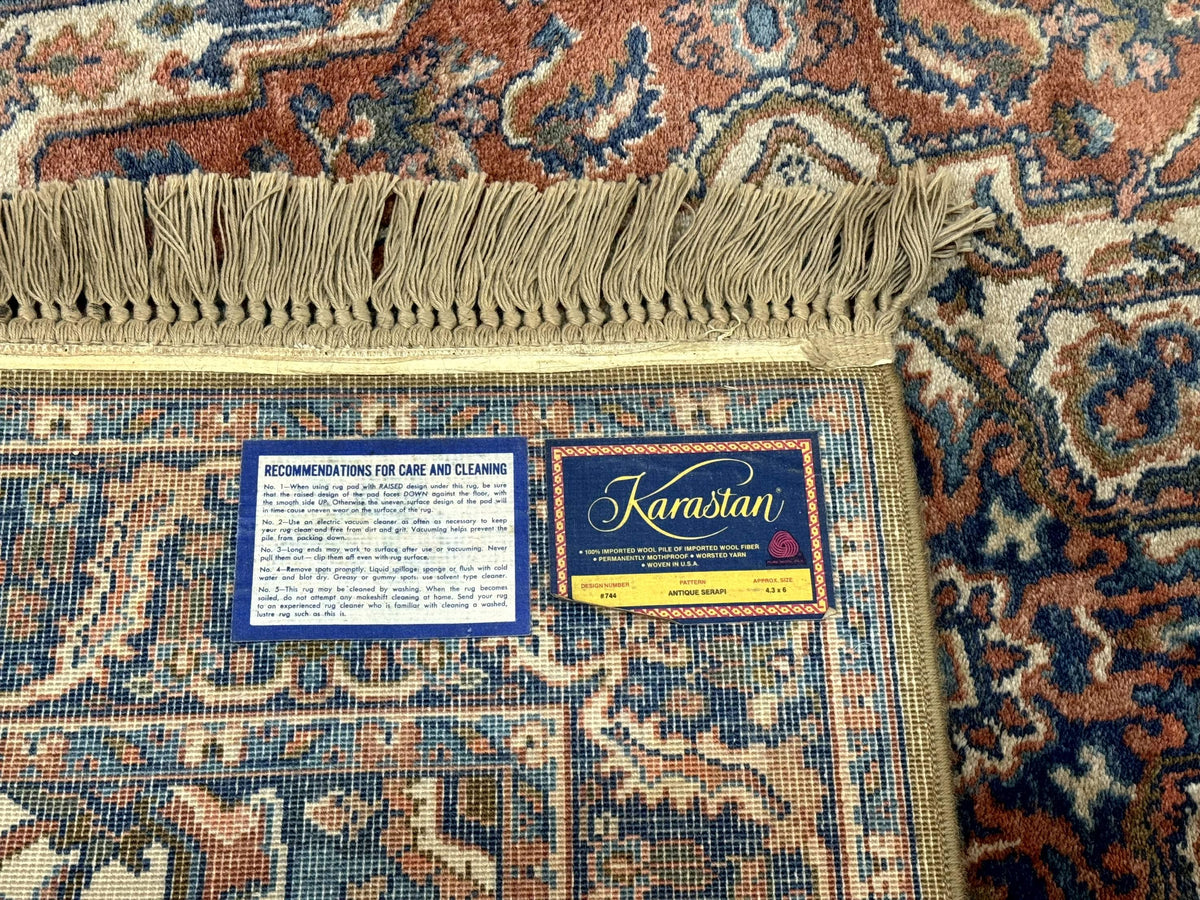 Karastan Rug 4x6, Vintage Karastan #744 Antique Serapi Pattern, Wool Pile, Original 700 Series Karastan Carpet - Jewel Rugs, view 11