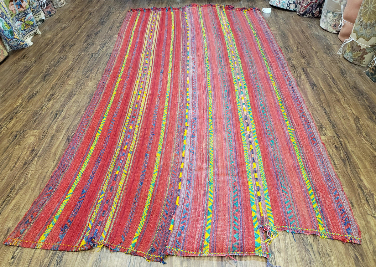 Vintage Turkish Jajim Kilim Flat Weave Rug with Colorful Stripes, Anatolian Kilim Rug, Jijim Cicim Carpet, 5x11 Boho Rug Multicolor, Unique - Jewel Rugs, view 2