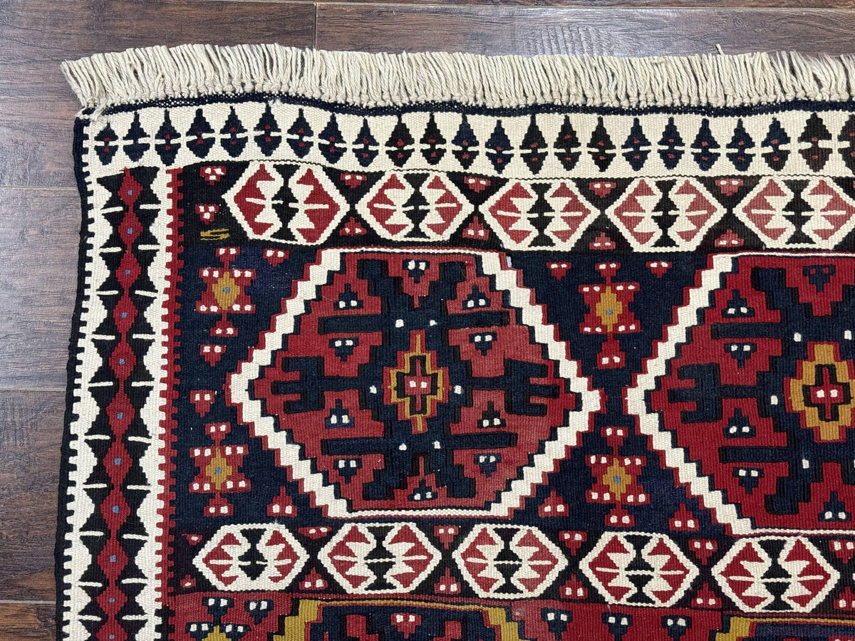 Caucasian Kilim Rug 5x7, Vintage Russian Flatweave Kilim Carpet, Tribal Bohemian Kilim Rug - Jewel Rugs, view 7