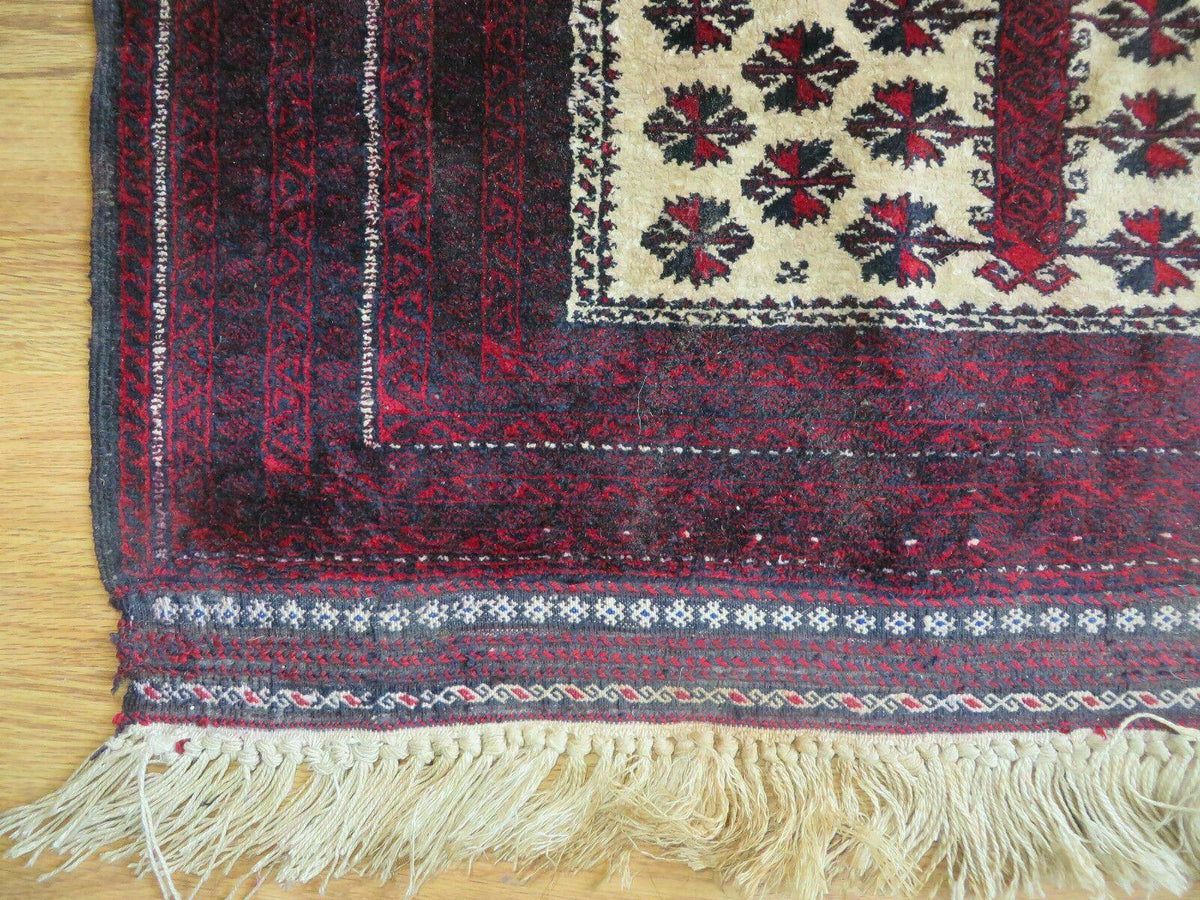 3' X 5' Handmade Fine Knotted Balouch Turkoman Prayer Silk Wool Rug - Jewel Rugs, view 9