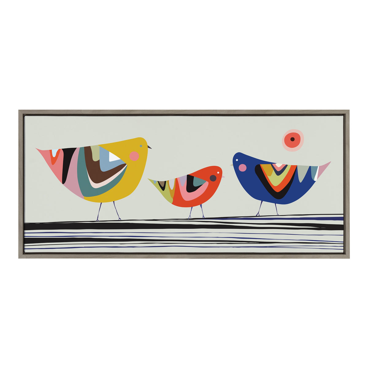 Sylvie Family Tree 3 Birds Framed Canvas by Rachel Lee of My Dream Wall