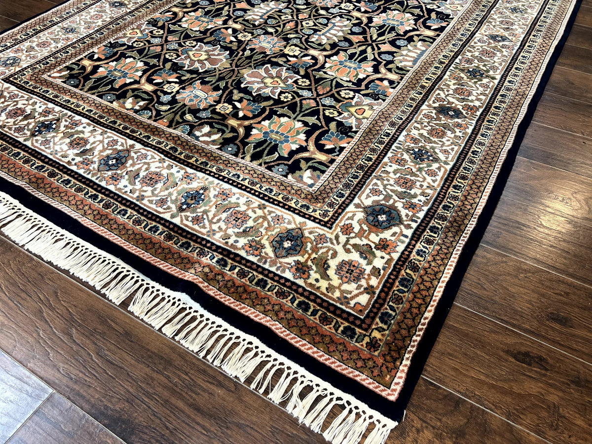 Indo Persian Bidjar Rug 6x10, Vintage Handmade Wool Carpet, Allover Pattern - Jewel Rugs, view 9