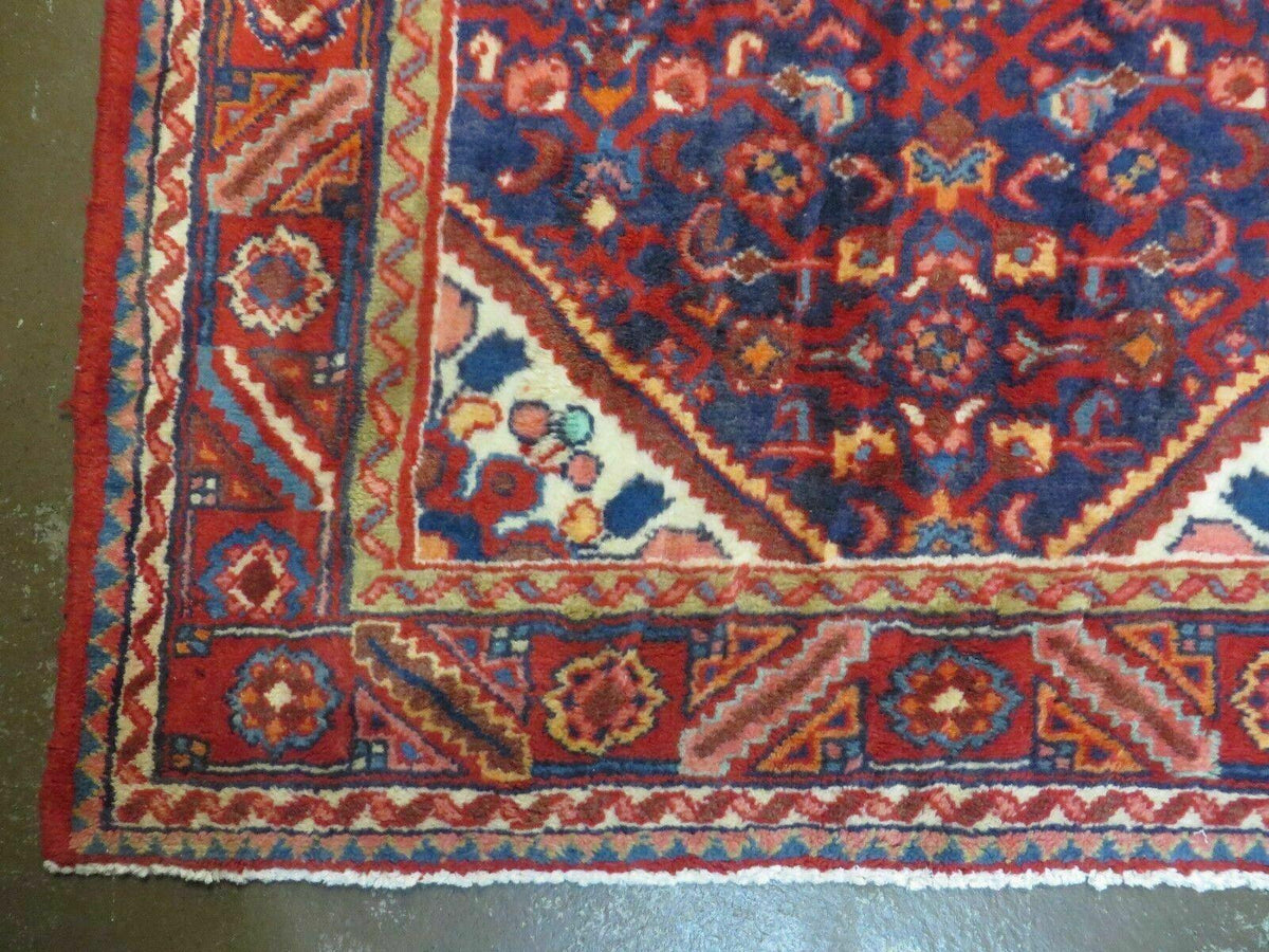 3' 6" X 10' 4" Antique Handmade India Floral Oriental Wool Runner Rug # 128 - Jewel Rugs, view 9