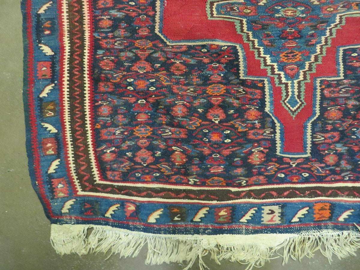 4' X 5' Antique Handmade Turkish Wool Kilim Flat weave Rug Blanket Tribal - Jewel Rugs, view 9