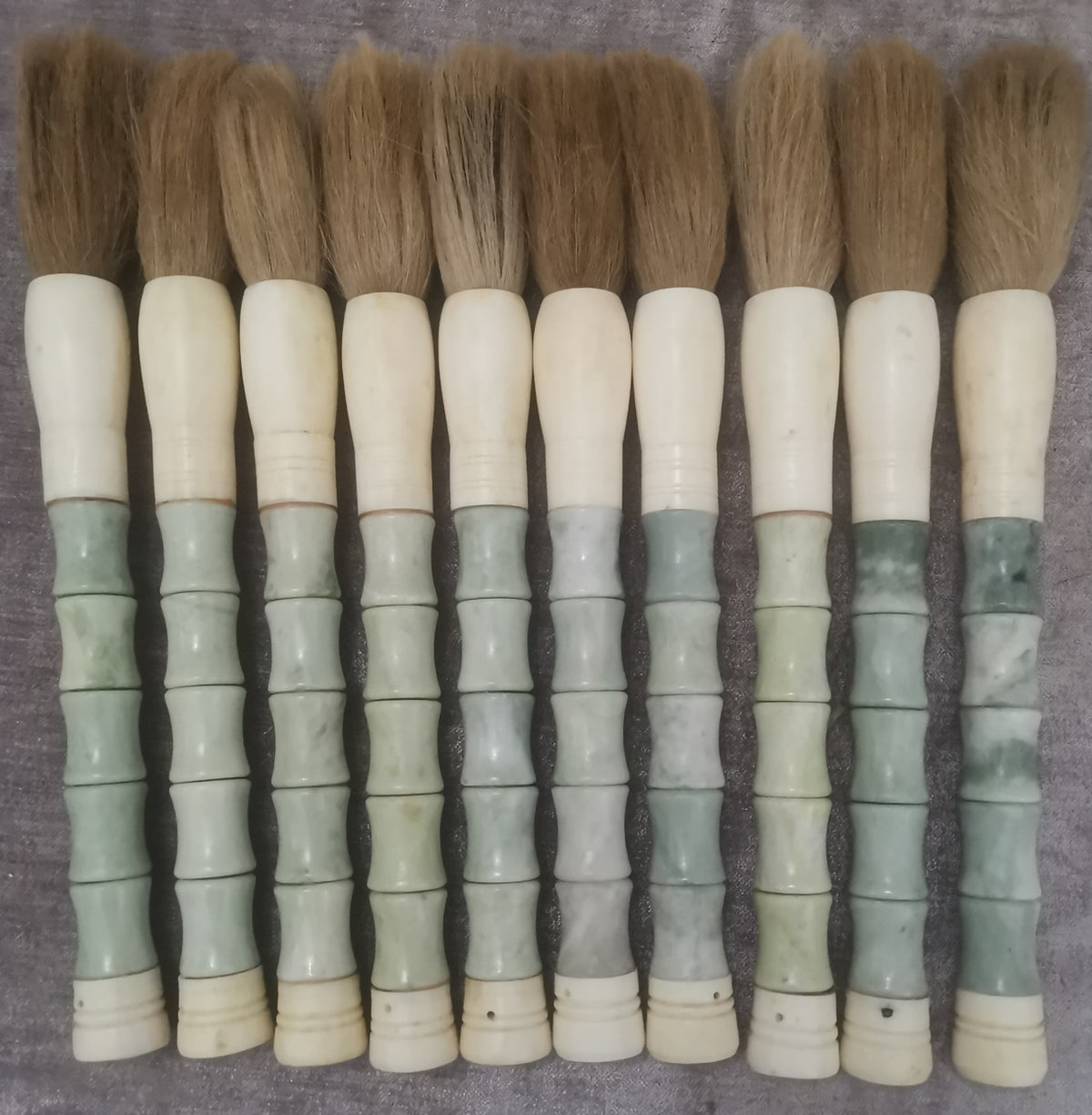 12" White Jade Bamboo-shaped Calligraphy Brush