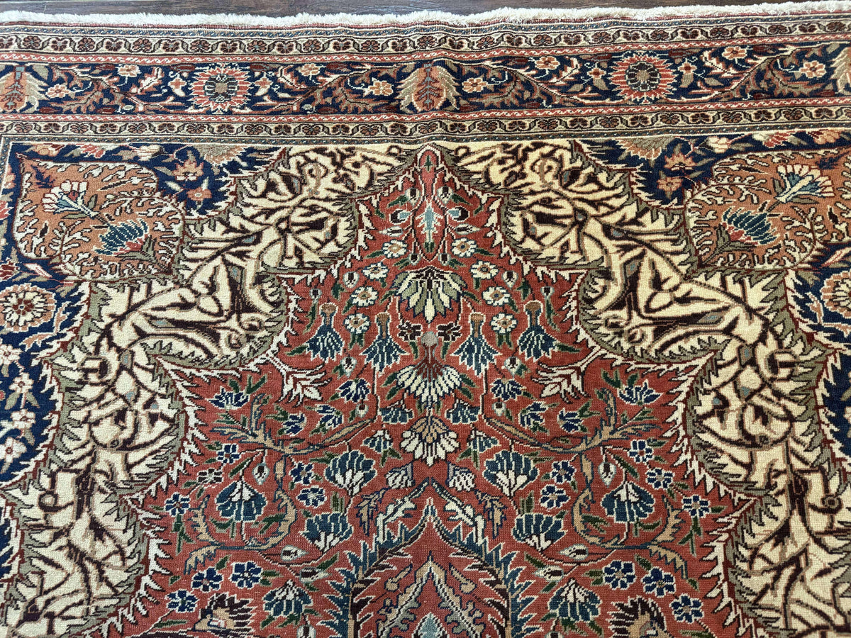 Turkish Kayseri Rug 6x10, Antique Turkish Carpet, Floral Medallion, Oriental Carpet, Red - Jewel Rugs, view 4