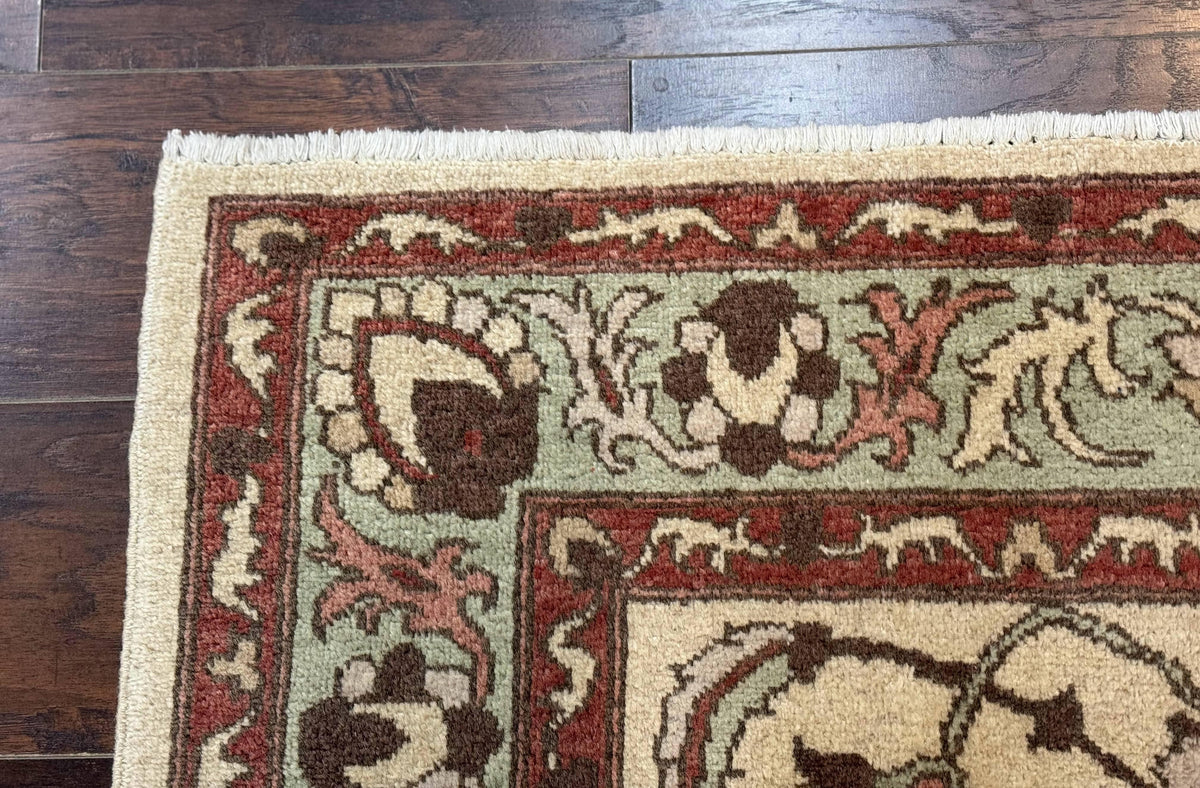 Indo Mahal Rug 4 x 5.6, Indian Handmade Wool Area Rug - Jewel Rugs, view 7