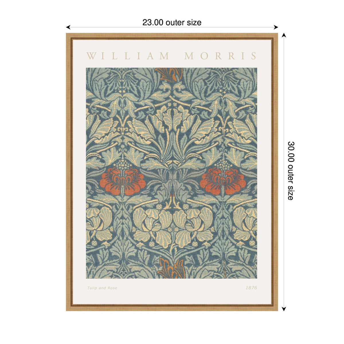 Sylvie Poster William Morris Tulip and Rose 1876 Framed Canvas by The Art Institute of Chicago