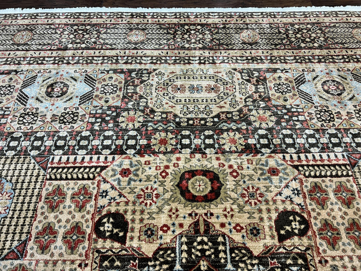 Room Sized Oriental Rug 10x11, Power Loomed Carpet, Tan Brown, Unique Loom - Jewel Rugs, view 3